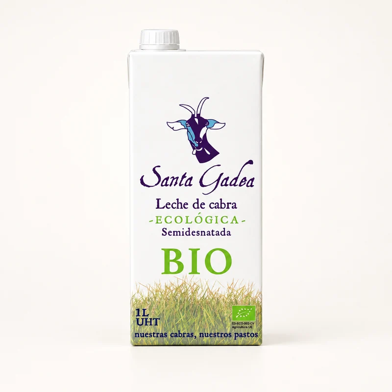 Leche de cabra ecológica UHT semidesnatada, pack 6 × 1 L