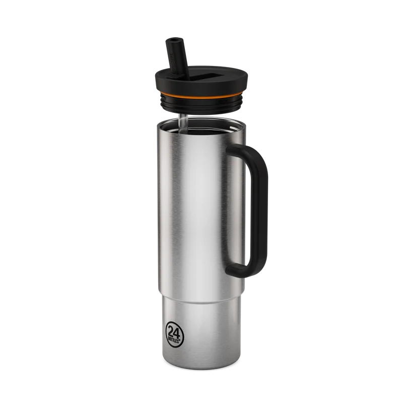 Straw Cup | Brushed Steel - 800 ml