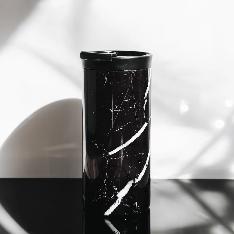 Travel Tumbler | Black Marble - 600 ml