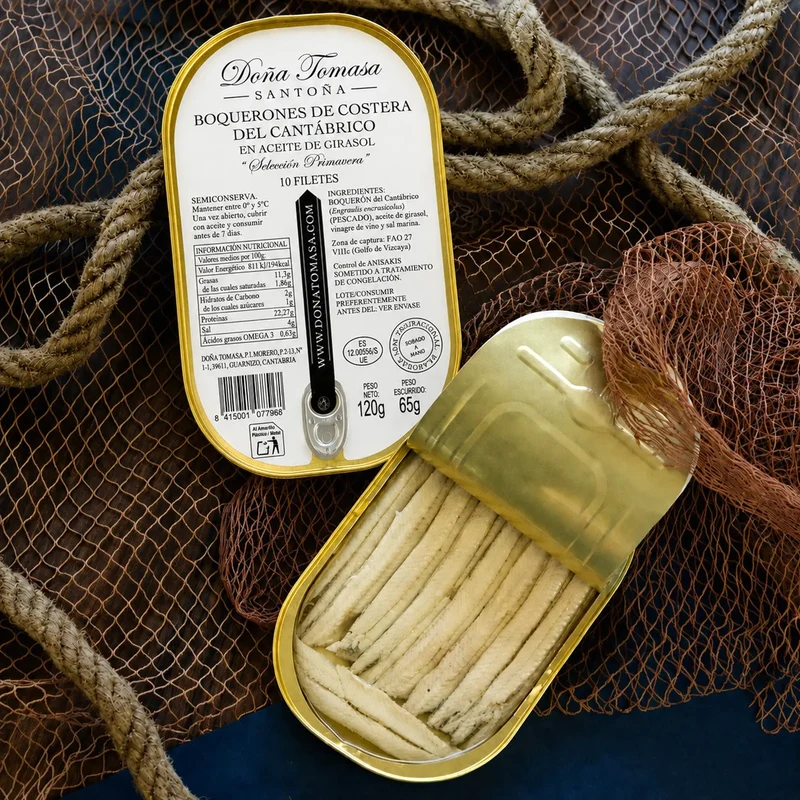 Boquerones de Costera en Aceite de Girasol (10 filetes grandes) 120g