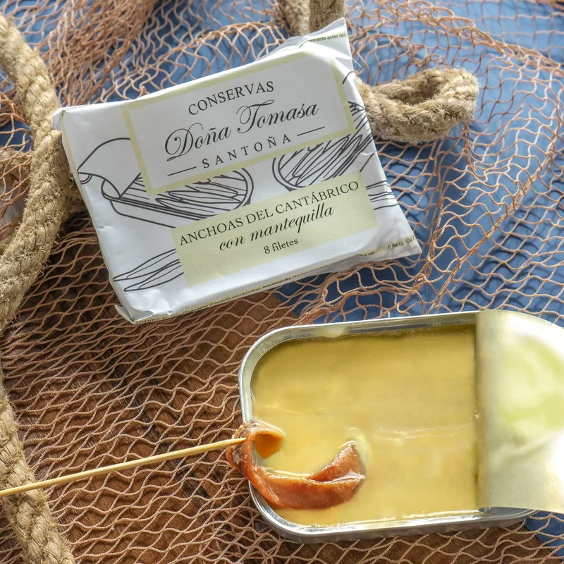 Anchoas de costera con mantequilla (8 filetes medianos) 80g