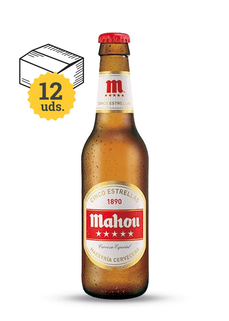 Mahou 5 Estrellas, botella 33 cl. 33 cl