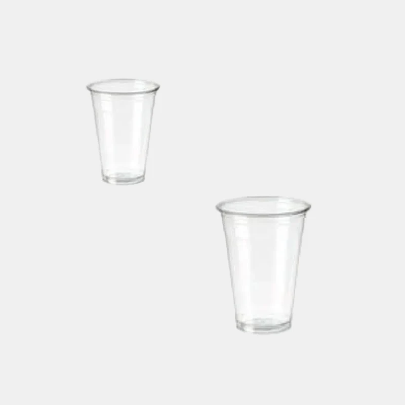 Vaso plástico reciclable RPET transparente. ø9.5 cm. Varias medidas - 1000 Uds.