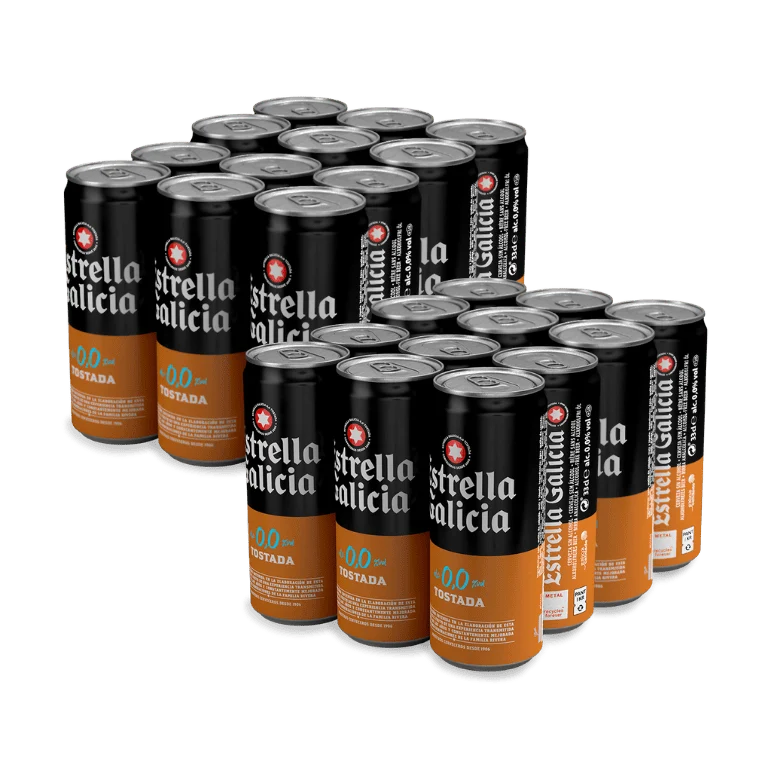 Estrella Galicia 0,0 tostada, 24 latas de 33 cl