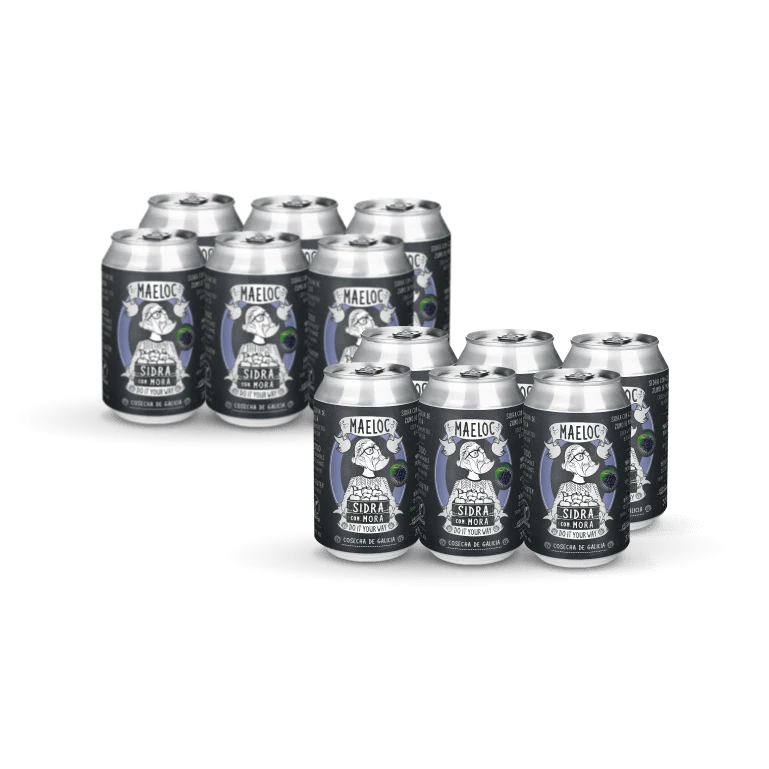 Sidra mora de Maeloc, pack 12 latas de 33 cl