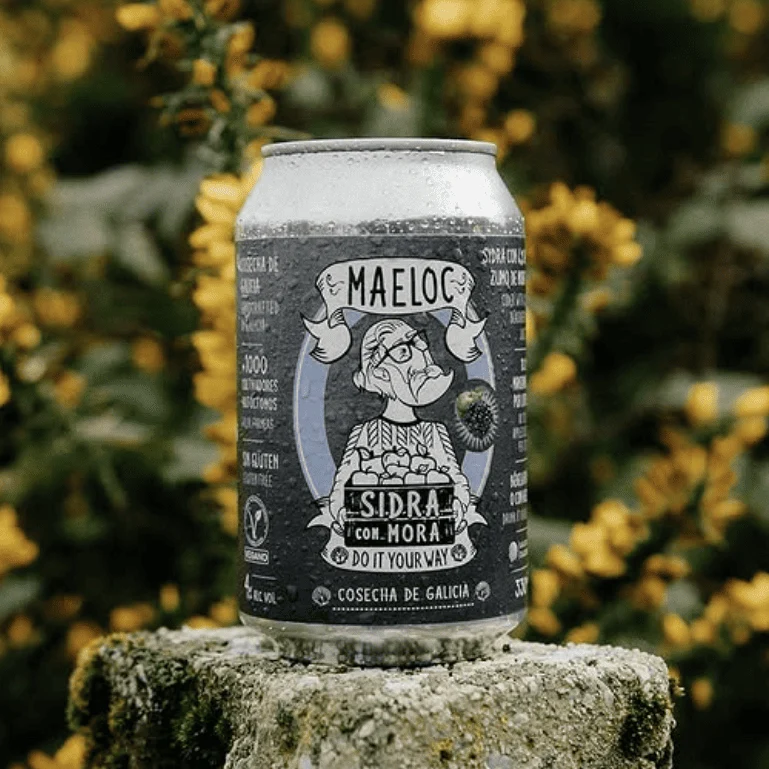 Sidra mora de Maeloc, pack 12 latas de 33 cl