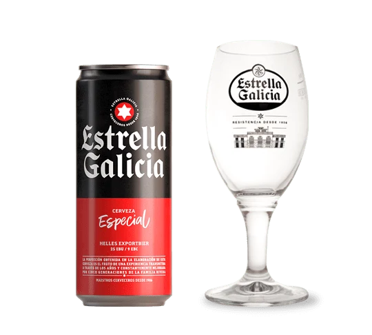 Pack brindis Estrella Galicia Especial + Copas Atlánticas