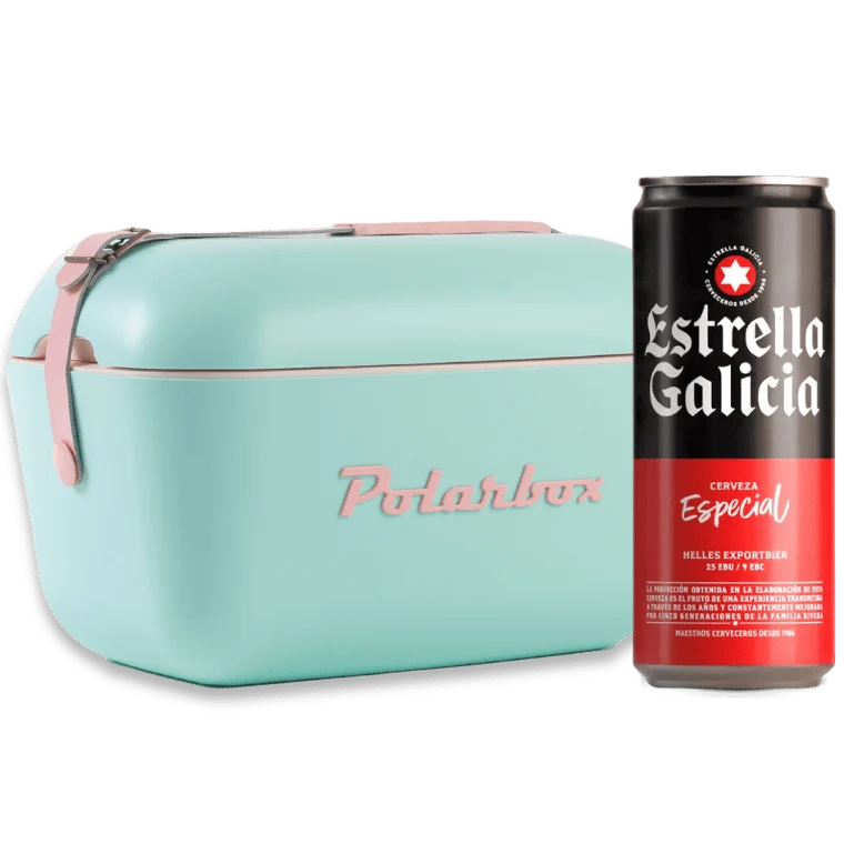 Verano Vintage: Nevera Polarbox Verde + 24 Latas Estrella Galicia Especial