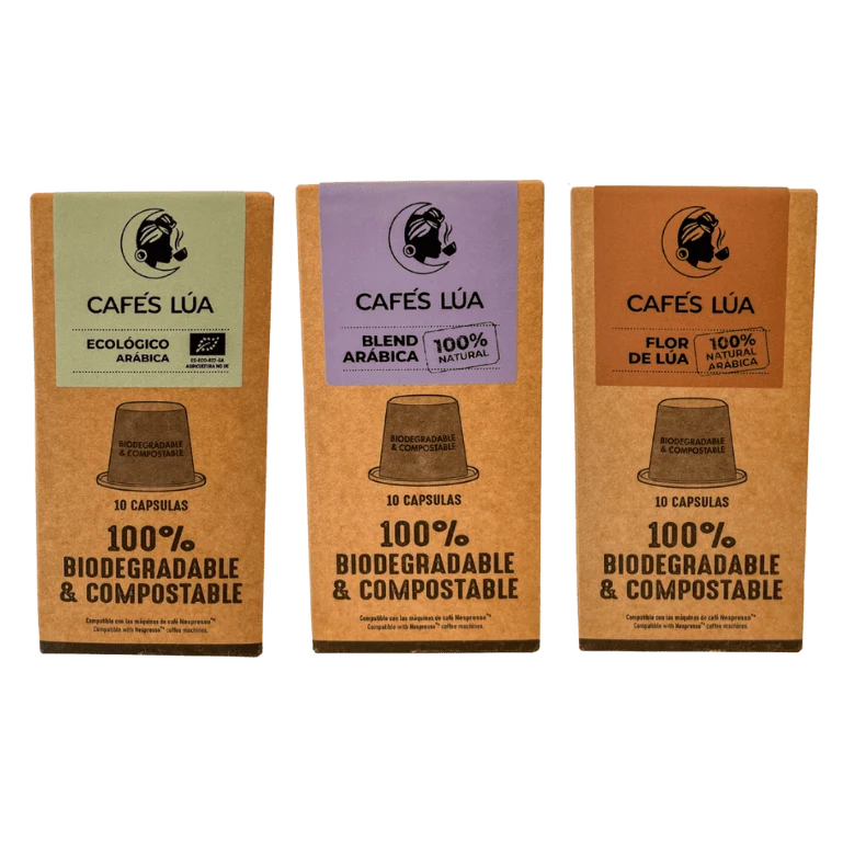 Pack de mix cápsulas de Cafés Lúa, 3 cajas de 10 unidades