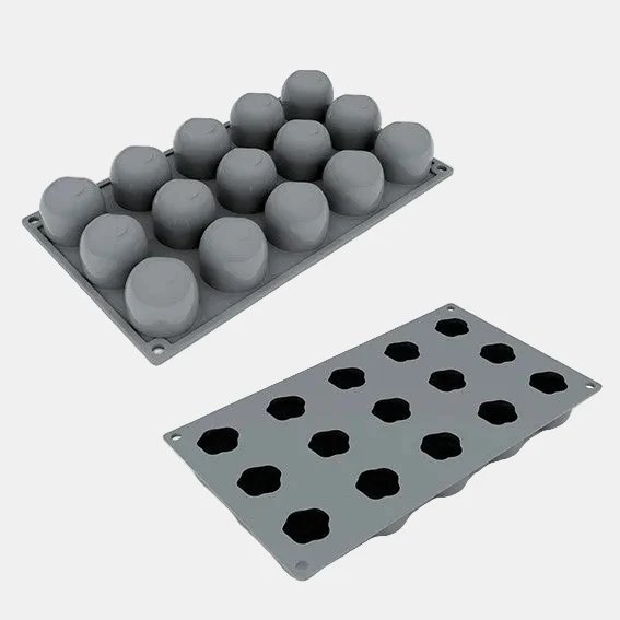 Molde de silicona en forma de manzana gala. 30 x 17,5 cm. 15 cavidades - 1 Ud.