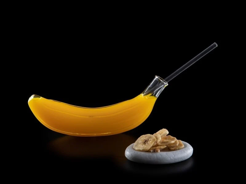 Vaso banana. 23 x 5 x 10 cm. 250 ml - 1 ud.