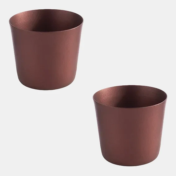 Vasito de acero inox Levante. Varios colores y medidas - 1 Ud.
