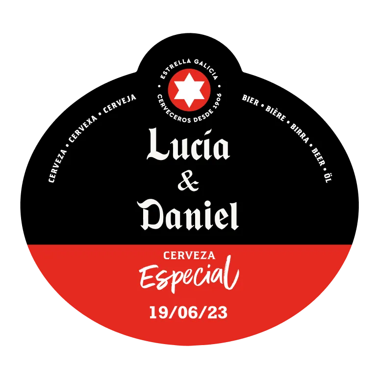 Estrella Galicia Etiqueta personalizada, botella 33 cl