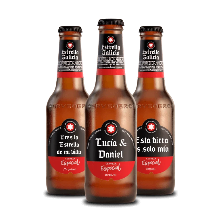 Estrella Galicia Etiqueta personalizada, botella 33 cl