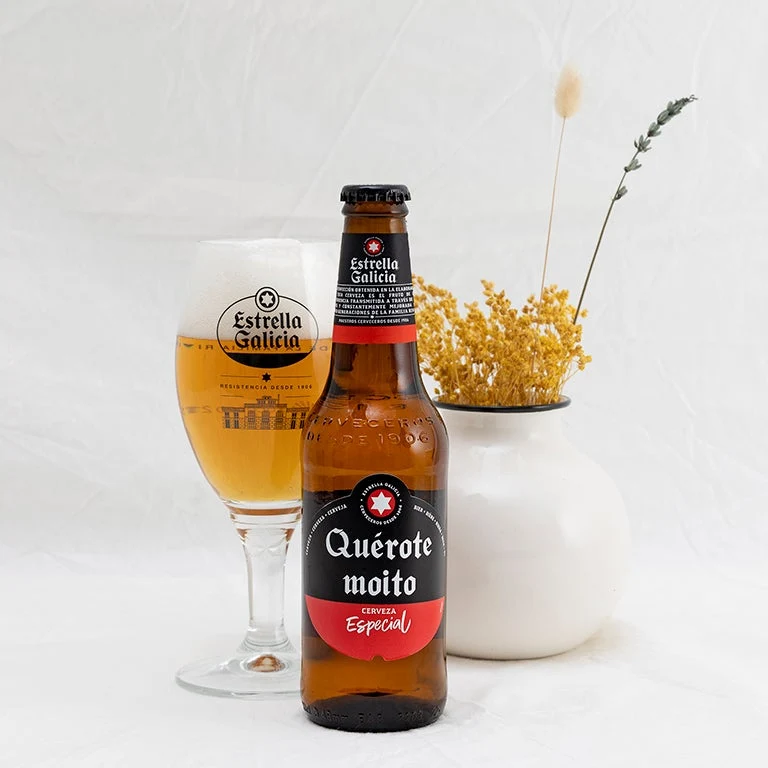 Estuche Estrella Galicia con mensaje y copa