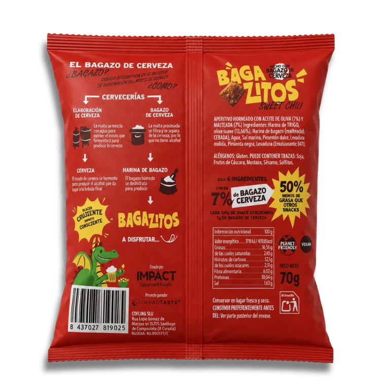 Bagazitos Sweet Chili, bolsa de 70 g
