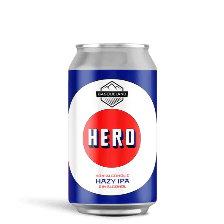 Basqueland Hero Hazy IPA 0,5%, lata de 33 cl