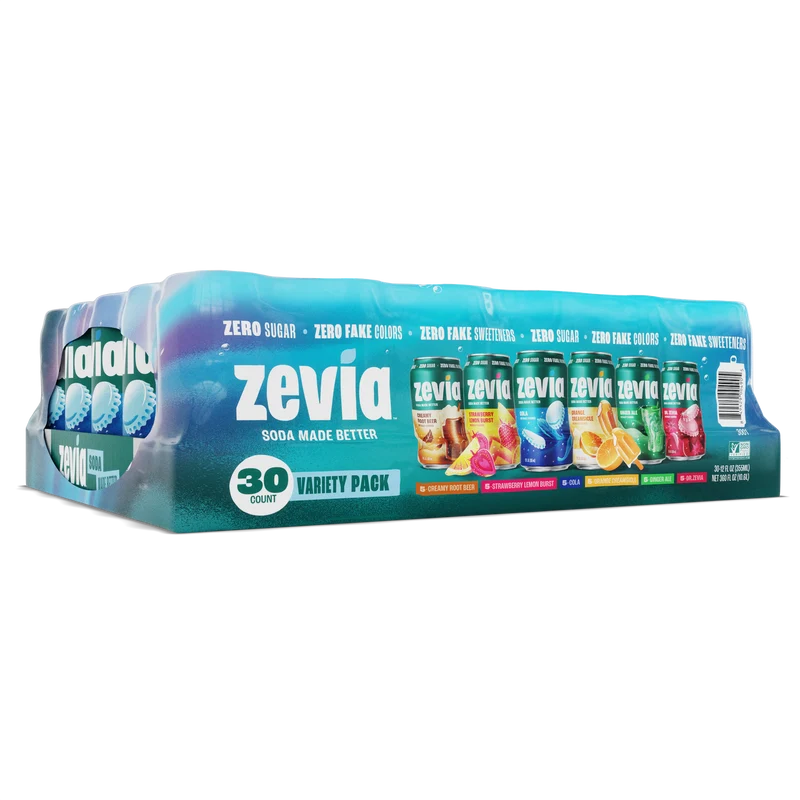 Zevia Soda Variety Pack, 30-count