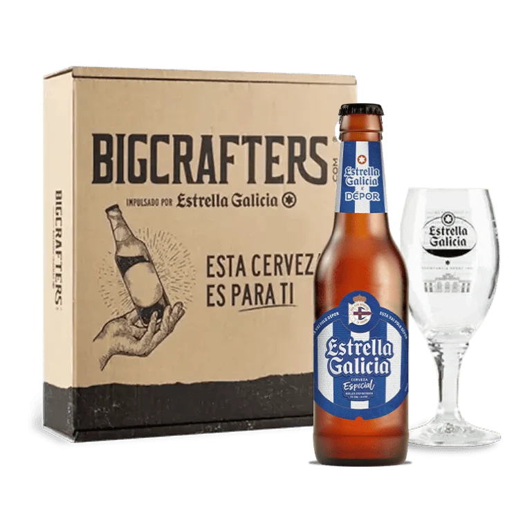 Estrella Galicia edición Dépor con copa Atlántica