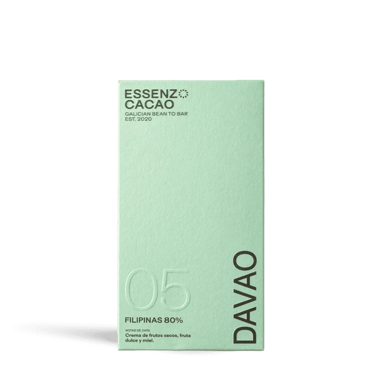 Chocolate Davao Essenzo Filipinas 80% de Essenzo Cacao, 1 tableta de 80 g