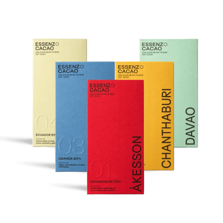Chocolates The Collection de Essenzo Cacao, 5 tabletas de 80 g