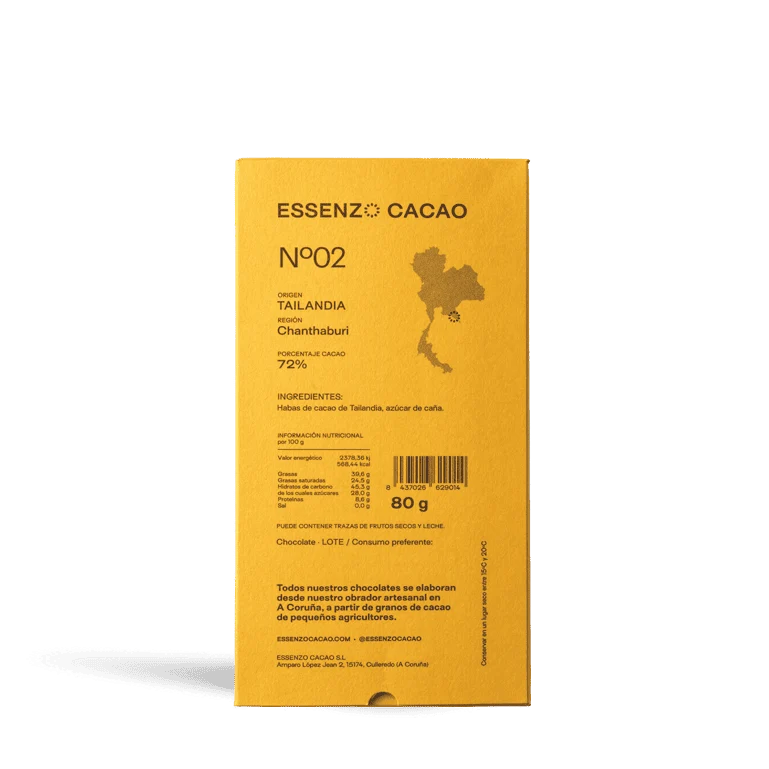 Chocolate Chanthaburi Essenzo Tailandia 72% de Essenzo Cacao, 1 tableta de 80 g
