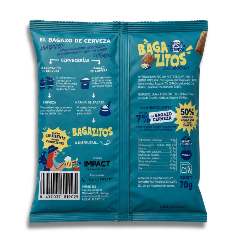 Bagazitos Sal Marina, bolsa de 70 g