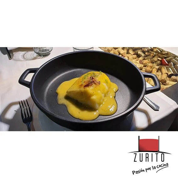 Cazuela baja sin tapa aluminio fundido. Varias medidas (1 Ud)