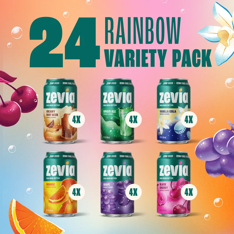 6-Flavor Rainbow Soda Variety Pack