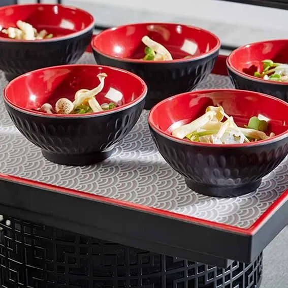 Bowl melamina Asia plus negro/rojo. ø7,5 cm x 3,5 cm - 1 Ud.