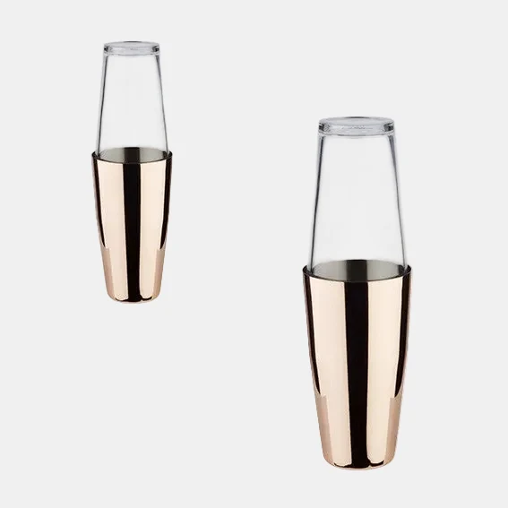 Coctelera Boston acero inox con vaso de vidrio ø9x30 cm 700 ml. Varios colores (1 Ud)