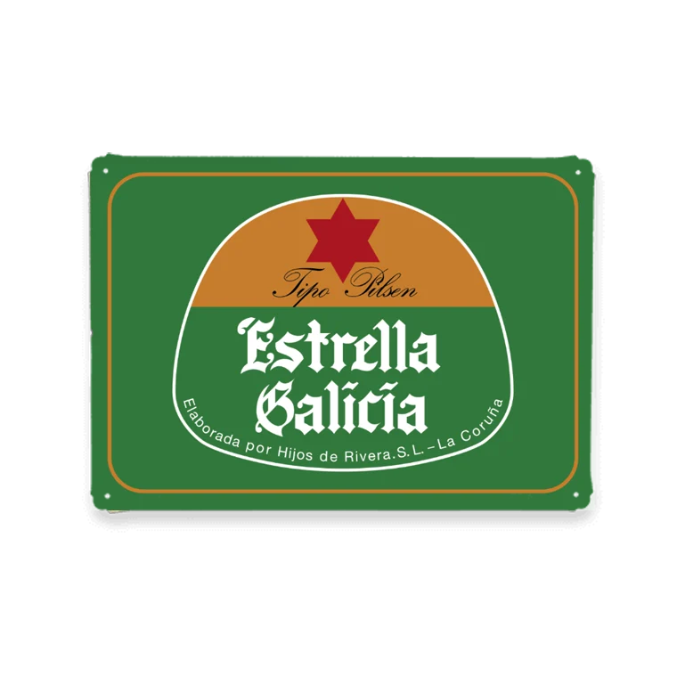 Chapa vintage verde Estrella Galicia Pilsen