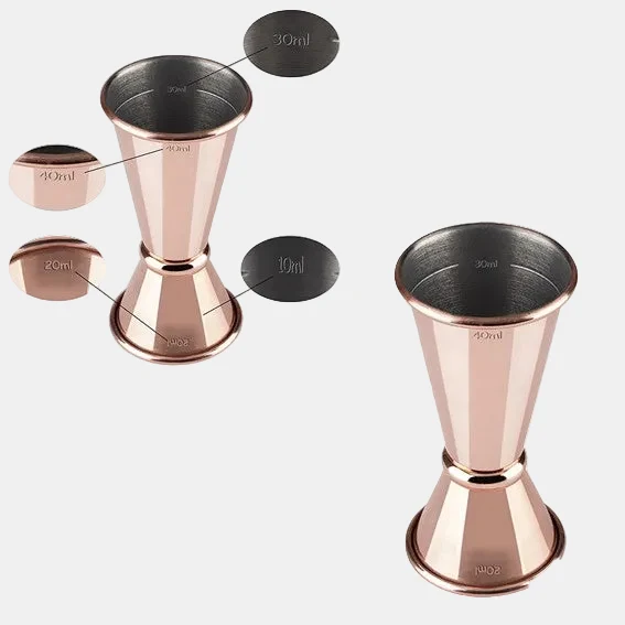 Medidor doble acero inox brillo 2/4 cl. Varios colores (1 Ud)