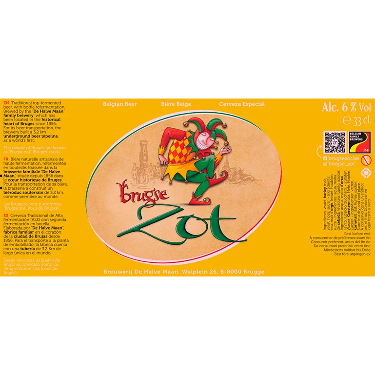 Brugse Zot Blond, 12 botellas 33 cl