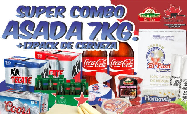 Combo Asada 7kg. + 12 Pack Cerveza