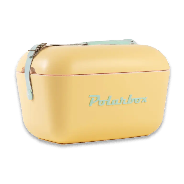 Verano Vintage: Nevera Polarbox Amarilla + 24 latas de Tinto de verano La Tita Rivera