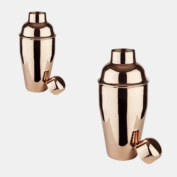 Coctelera acero inox en caja regalo. Varias medidas y colores (1 Ud)