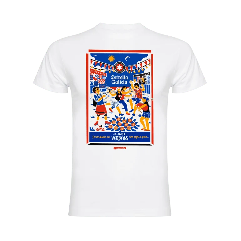 Camiseta Estrella Galicia x ReiZentolo Blanca