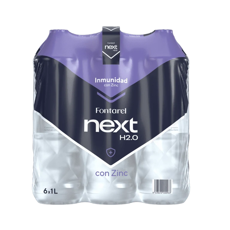 Fontarel Next H2.0 Ayuda a tu Sistema Inmunitario con Zinc, 6 botellas de 1 l