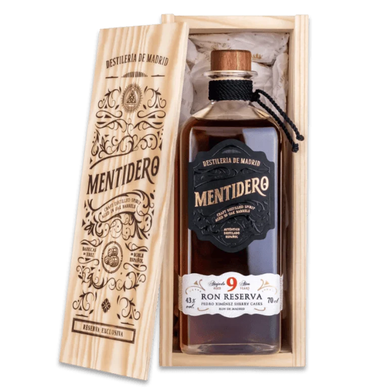 Ron mentidero Reserva 9 años en caja regalo de Destilería de Madrid, 1 botella de 70 cl