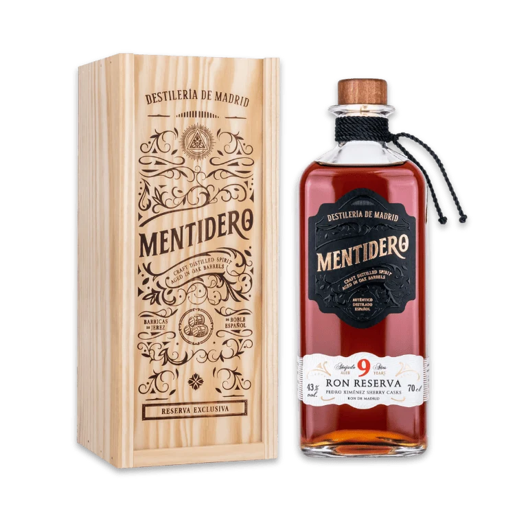 Ron mentidero Reserva 9 años en caja regalo de Destilería de Madrid, 1 botella de 70 cl