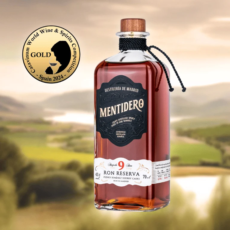 Ron mentidero Reserva 9 años en caja regalo de Destilería de Madrid, 1 botella de 70 cl