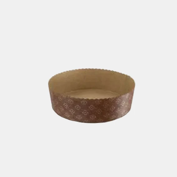 Molde redondo retractilado marrón de papel horneable. Varias medidas y unidades.