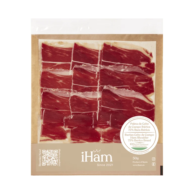 Paleta de Cebo de Campo 75% Ibérica de iHam, 10 sobres de 50 g