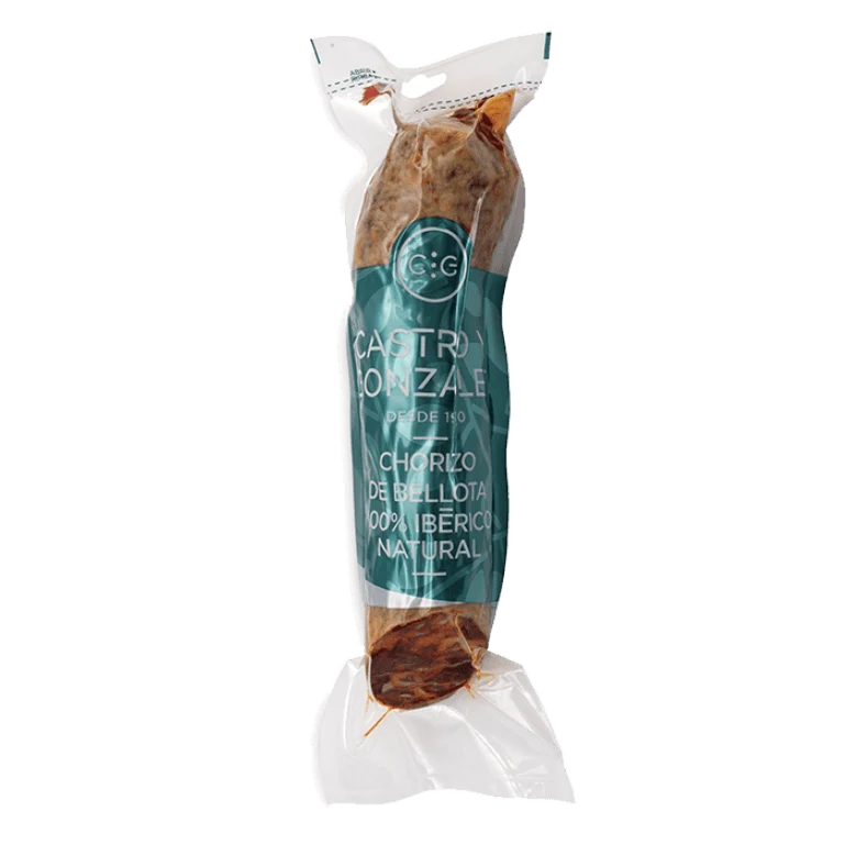 Chorizo de Bellota Ibérico natural de Castro y González, 600 g