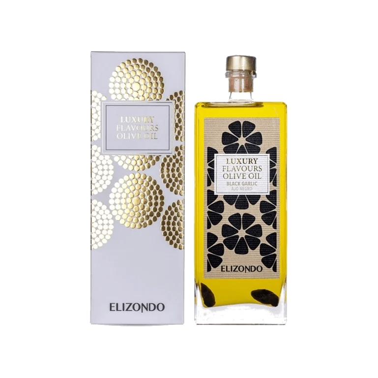 Aceite de Oliva Luxury Ajo Negro de Aceites Elizondo, 1 botella de 500 ml
