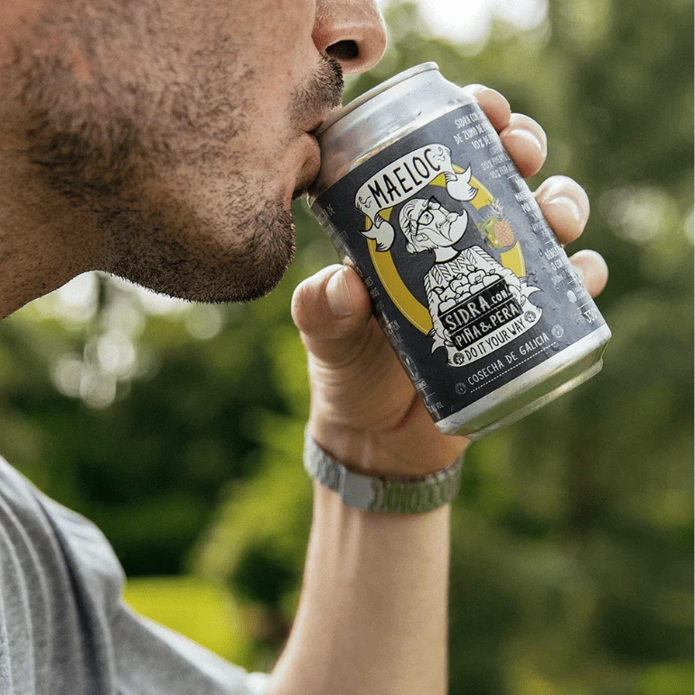 Sidra piña & pera de Maeloc, pack 12 latas de 33 cl