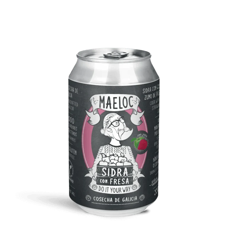 Sidra de fresa de Maeloc, pack 12 latas de 33 cl