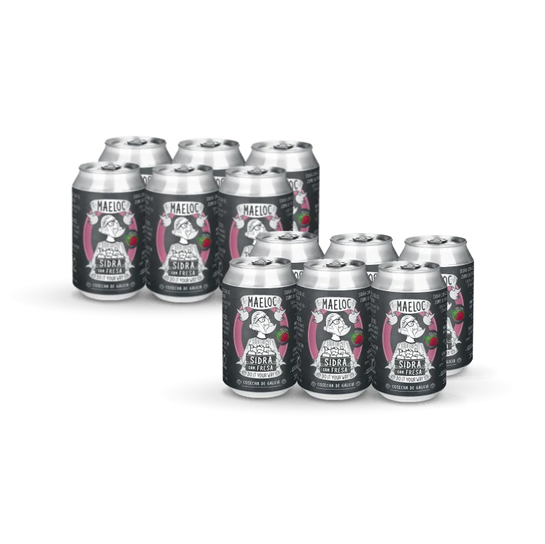 Sidra de fresa de Maeloc, pack 12 latas de 33 cl
