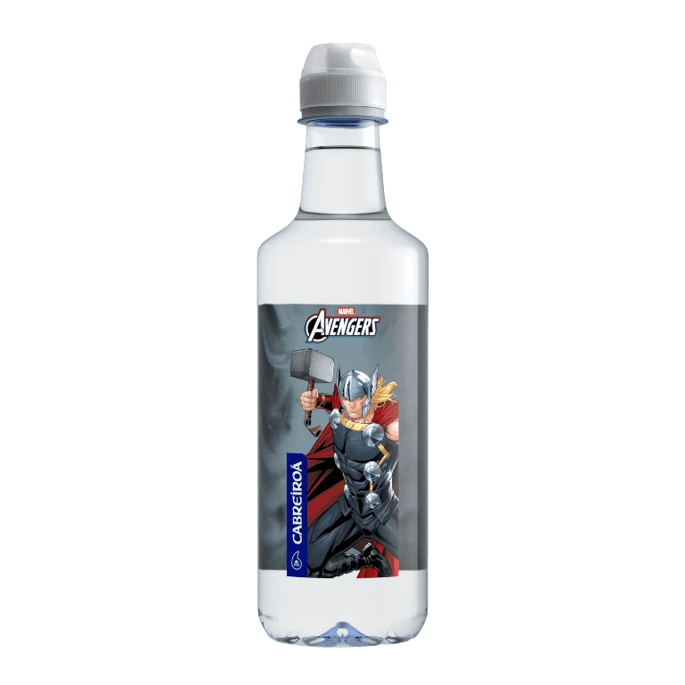 Pack agua mineral edición Los Vengadores de Marvel de Cabreiroá , 24 botellas de 50 cl